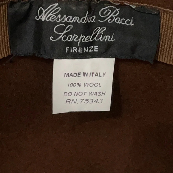 Brown Wool Hat Alessandra Bacci Firenze Made in Italy 100% wool - Picture 6 of 9